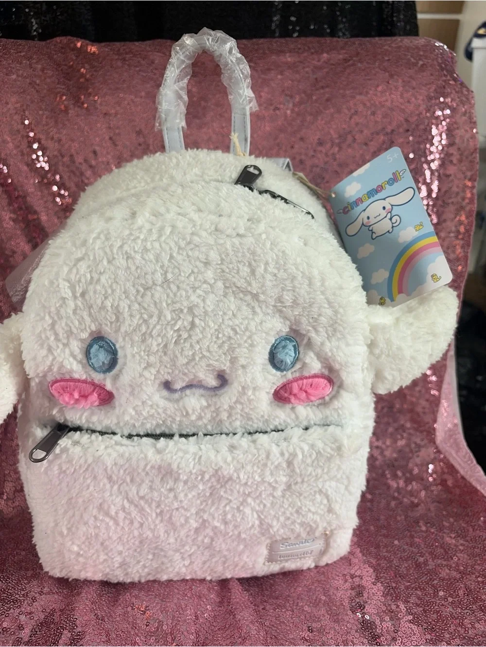 Sanrio Cinnamoroll Plush Backpack - White with Pink Cheeks Hot Topic exclusive
